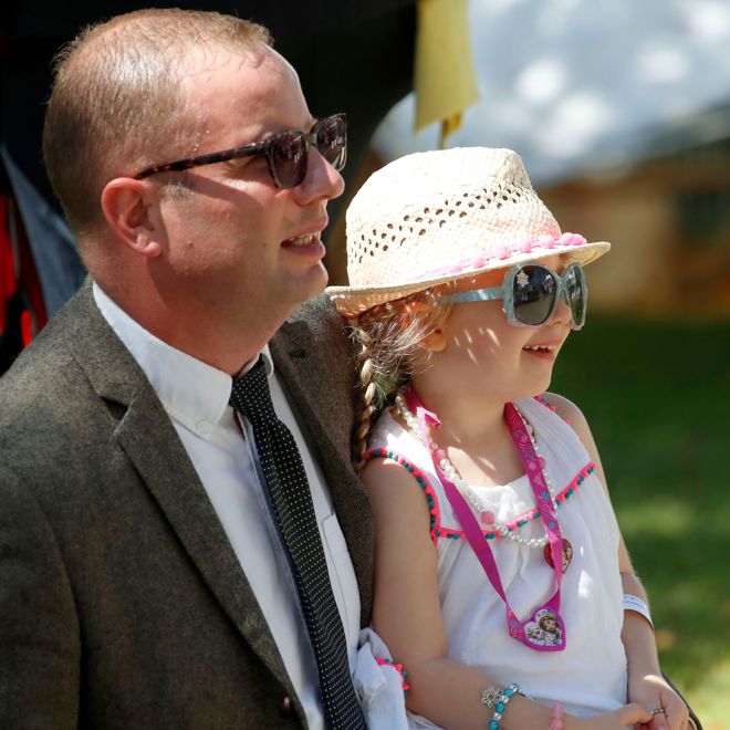 Father and Daughter enjoying Goodwood.Goodwood 3.8.18.Pic Dan Abraham-focusonracing.com