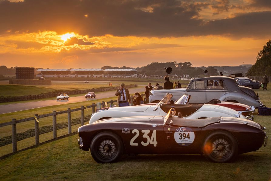 View from the GRRC Lavant Bank Enclosure at the Goodwood Revival meeting..Shot for Goodwood..Picture date: Friday September 17, 2021..Photograph by Christopher Ison ©.07544044177.chris@christopherison.com.www.christopherison.com..IMPORTANT NOTE REGARDING IMAGE LICENCING FOR THIS PHOTOGRAPH: This image is supplied to the client under the terms previously agree. No sales are permitted unless expressly agreed in writing by the photographer.