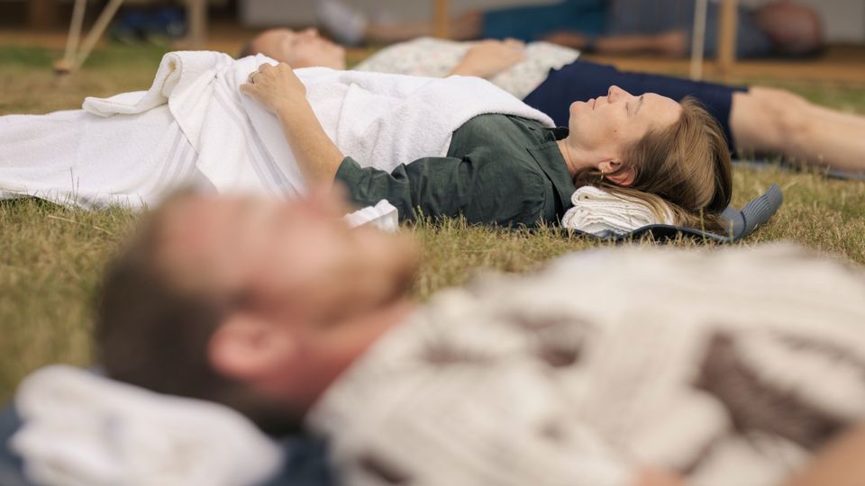 Wim Hoff Workshop at Goodwood Hotel with Sarah Huntley. Participants are Goodwood Staff..Client: Goodwood Health..Picture date: Monday June 26, 2023..Photograph by Christopher Ison ©.07544044177.chris@christopherison.com.www.christopherison.com..IMPORTANT NOTE REGARDING IMAGE LICENCING FOR THIS PHOTOGRAPH: This image is supplied to the client under the terms previously agreed. No sales are permitted unless expressly agreed in writing by the photographer. Sharing with third parties is prohibited without the written permission of the photographer.
