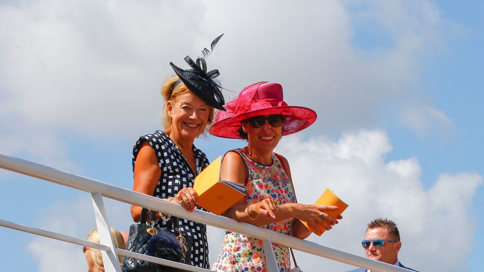 Ladies enjoying the first day of Glorious Goodwood.The Qatar Lennox Stakes (Group 2)  .Goodwood  31/7/2018.©Mark cranham-focusonracing.com