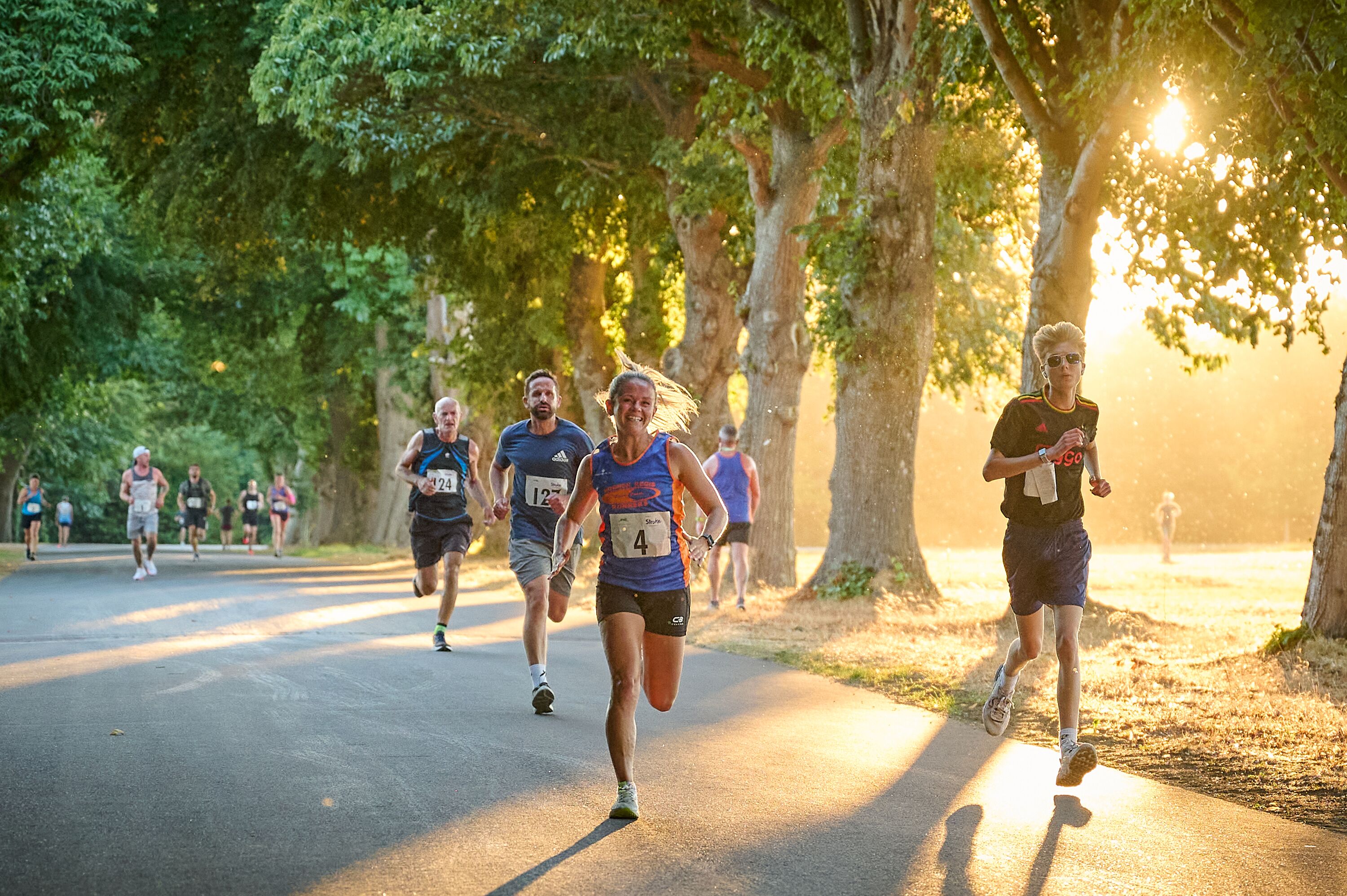 Runners running in Goodwood 5 mile Hillclimb run