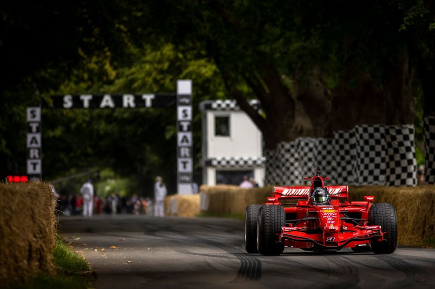 A modern Ferrari F1 on the hill at Goodwood Festival of Speed..Picture date: Sunday July 11, 2021..Photograph by Christopher Ison ©.07544044177.chris@christopherison.com.www.christopherison.com..IMPORTANT NOTE REGARDING IMAGE LICENCING FOR THIS PHOTOGRAPH: This image is supplied to the client under the terms previously agree. No sales are permitted unless expressly agreed in writing by the photographer.