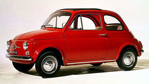 Image of classic red Fiat 500