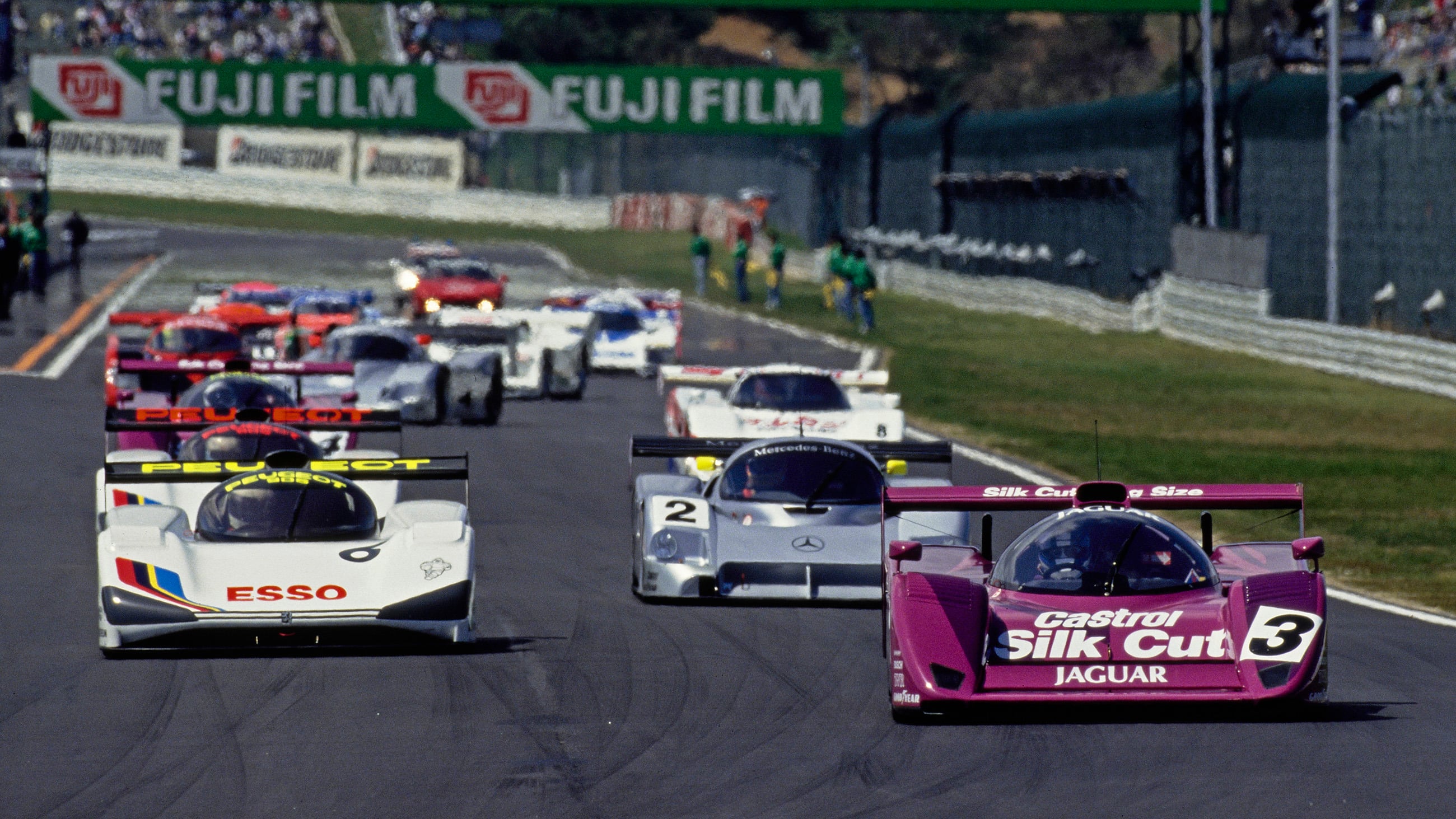 TWR Jaguar remained at the front of the field in 1991, holding off the energised ambition of both Mercedes and newcomers Peugeot.