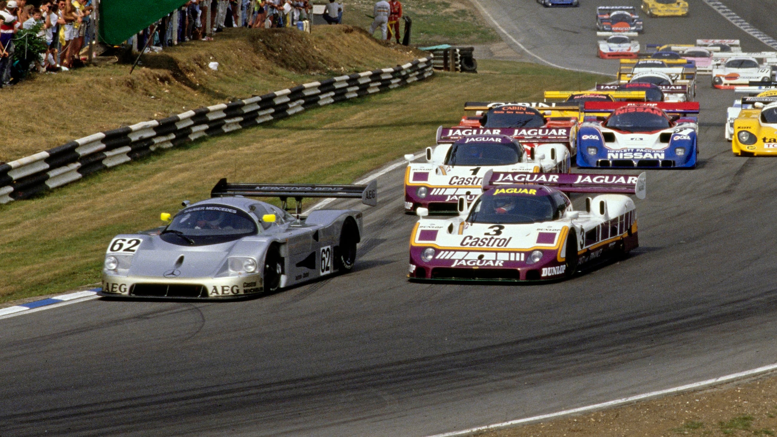 But the might of Mercedes stopped TWR Jaguar in its tracks. The Sauber-Mercedes C9 had the edge.