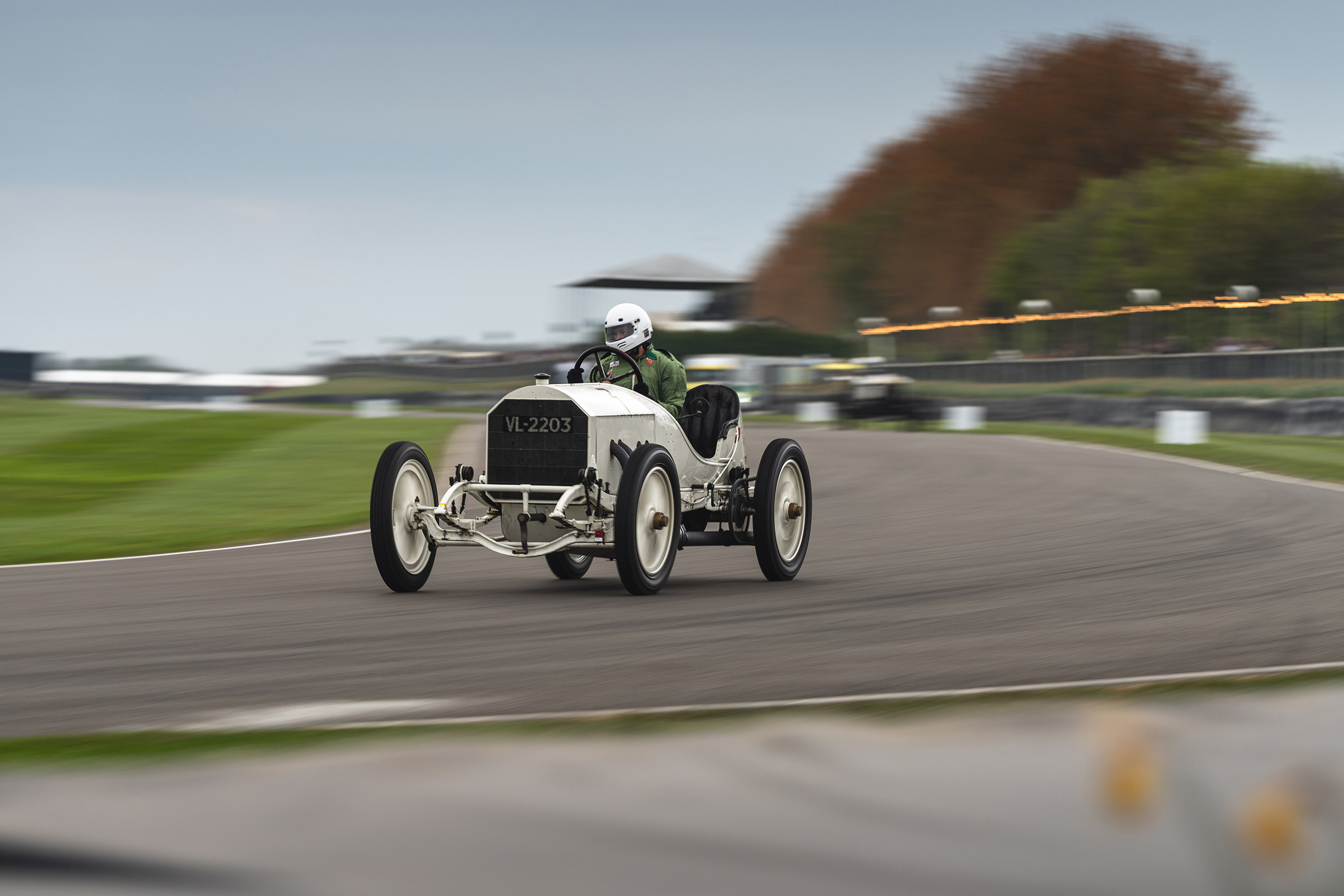 Ben Collings won the S.F. Edge Trophy at the 82nd Members' Meeting in his Mercedes 120hp