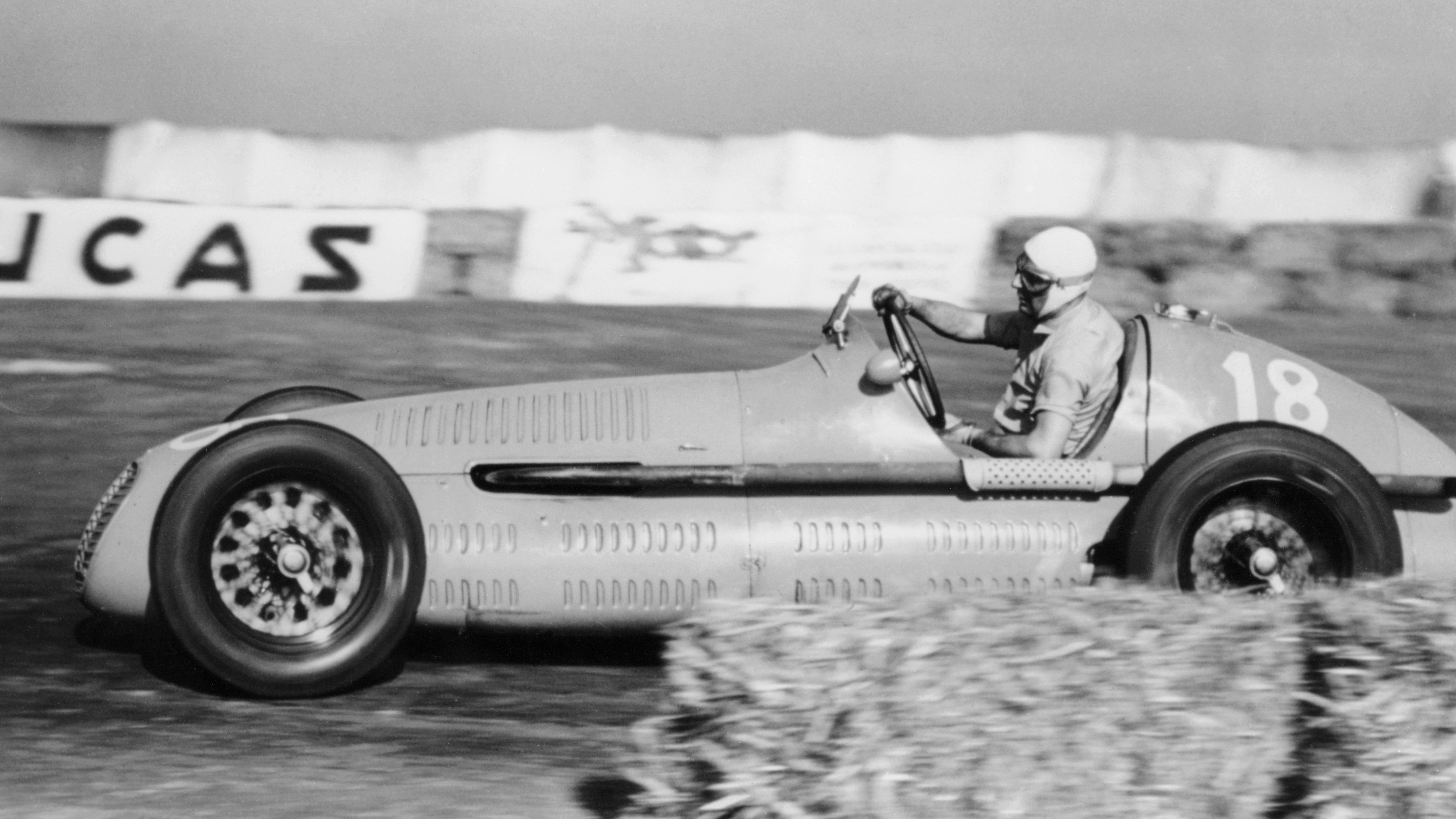 Luigi Villoresi won the 1948 British Grand Prix at Silverstone driving a Maserati 4CLT/48.