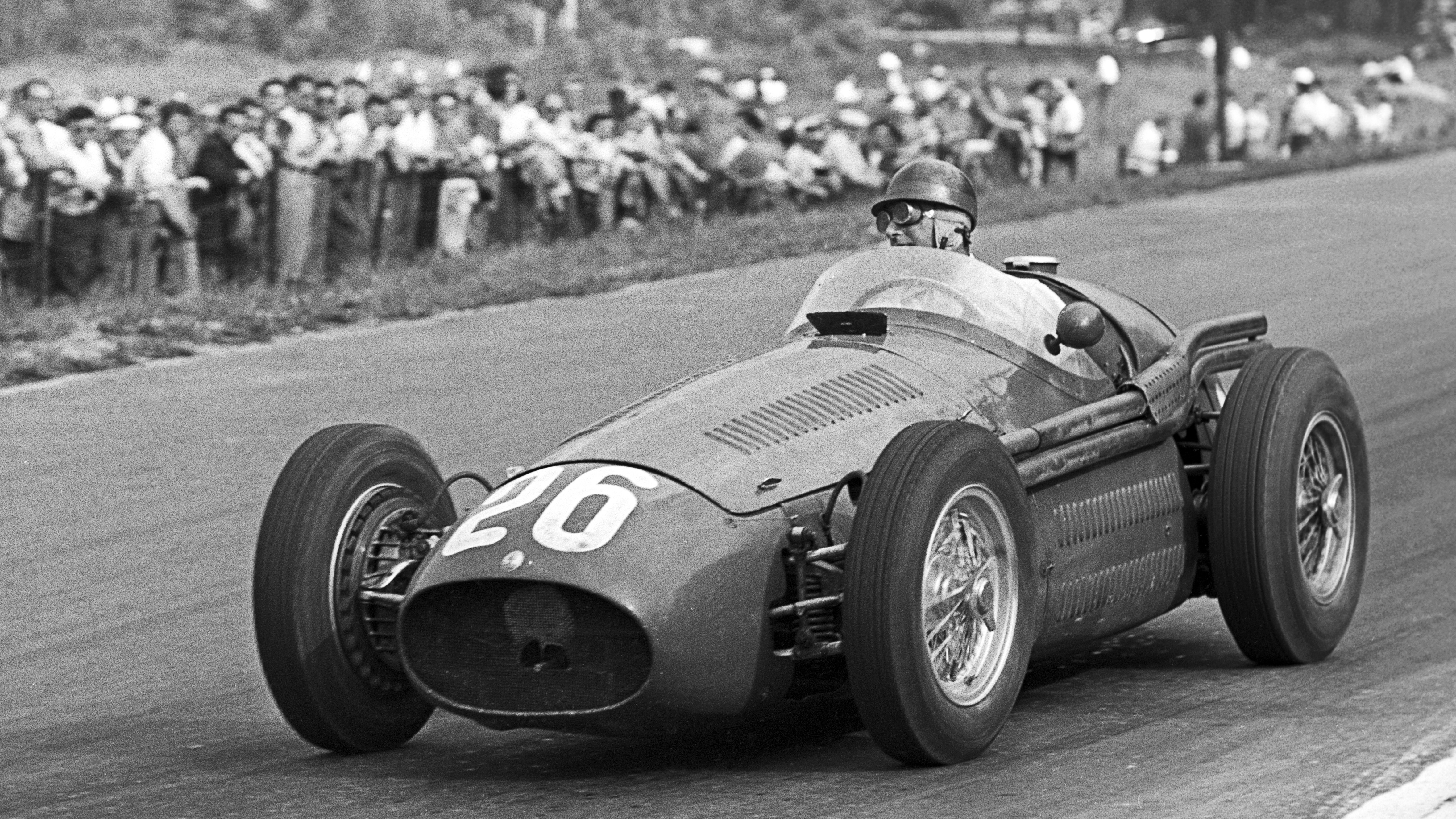 Juan Manuel Fangio took the Maserati 250F's second Grand Prix victory at Spa-Francorchamps, June 1954.