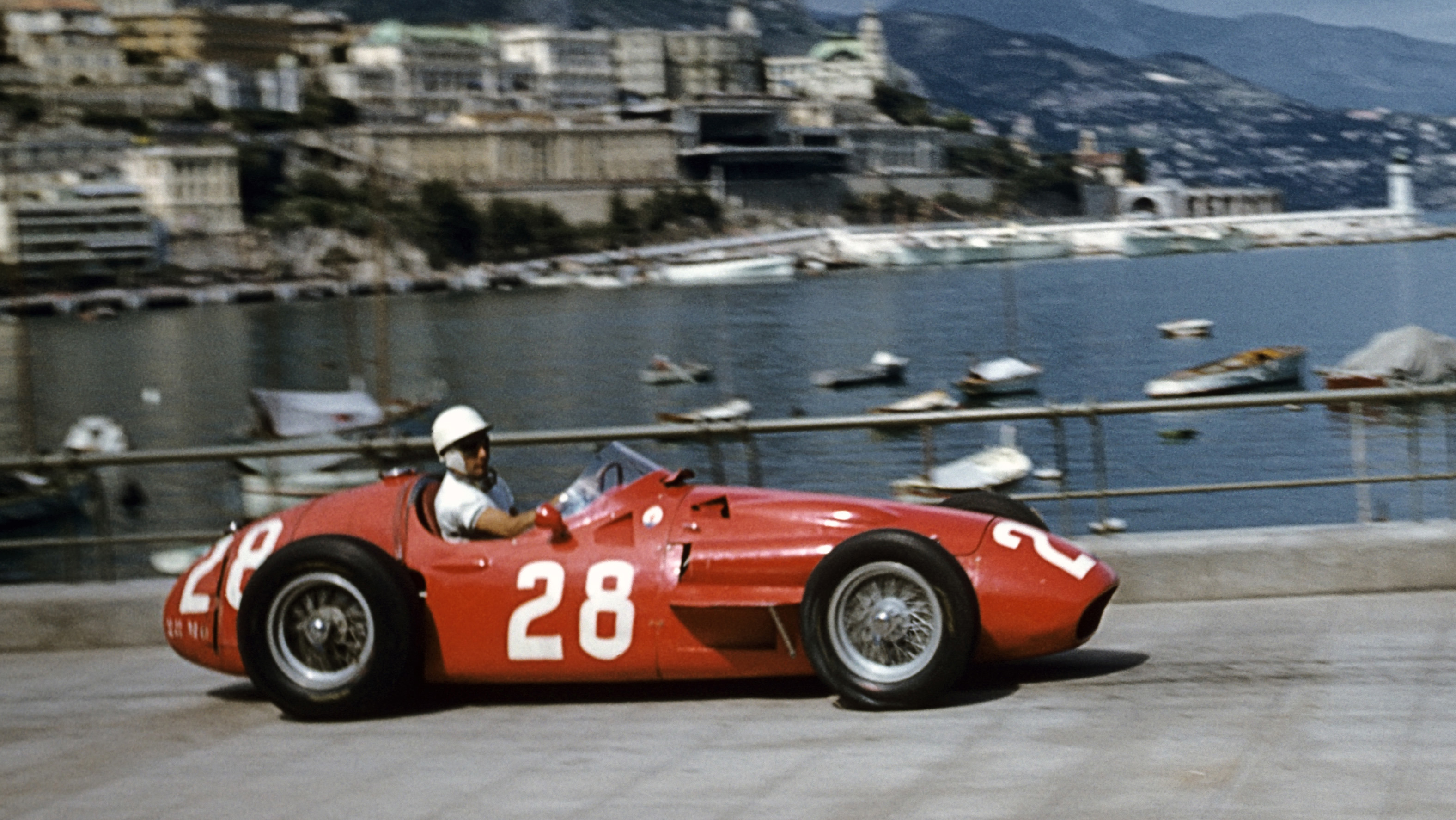 Stirling Moss took his first of two Grand Prix wins in a Maserati 250F at Monaco in May 1956.