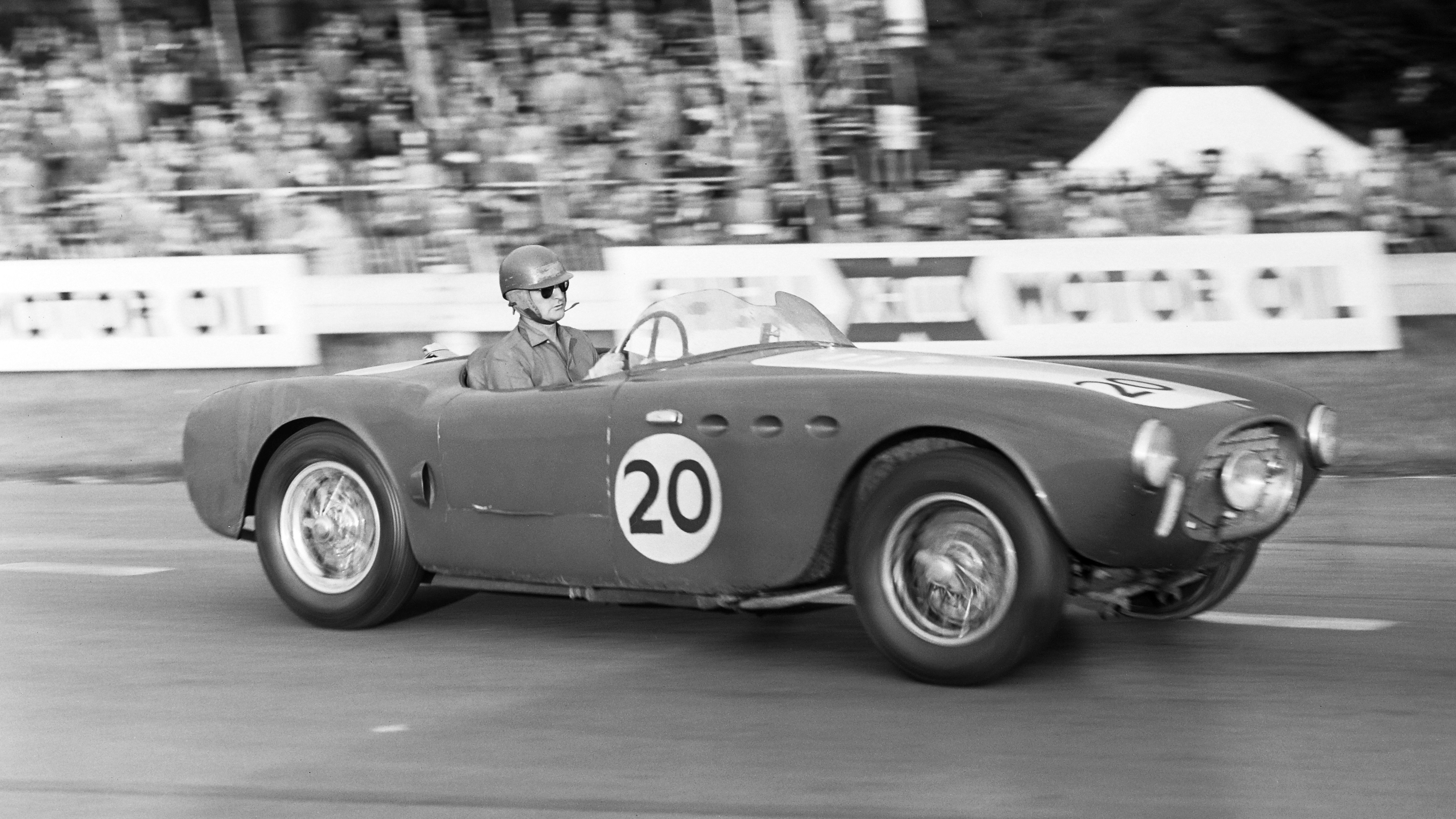 Tom Cole and Graham Whitehead’s Ferrari 225S raced to a second-place finish at the Goodwood 9 Hours, August 1952.