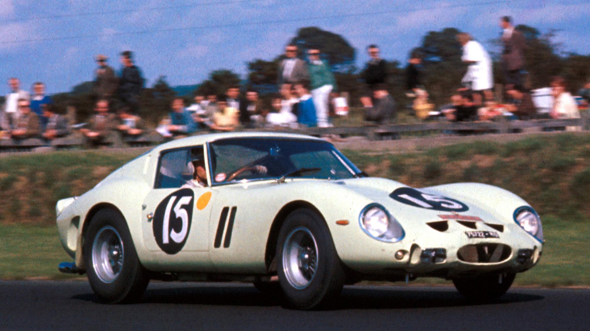 Innes Ireland won the 1962 Tourist Trophy in the UDT/Laystall Ferrari GTO Berlinetta.
