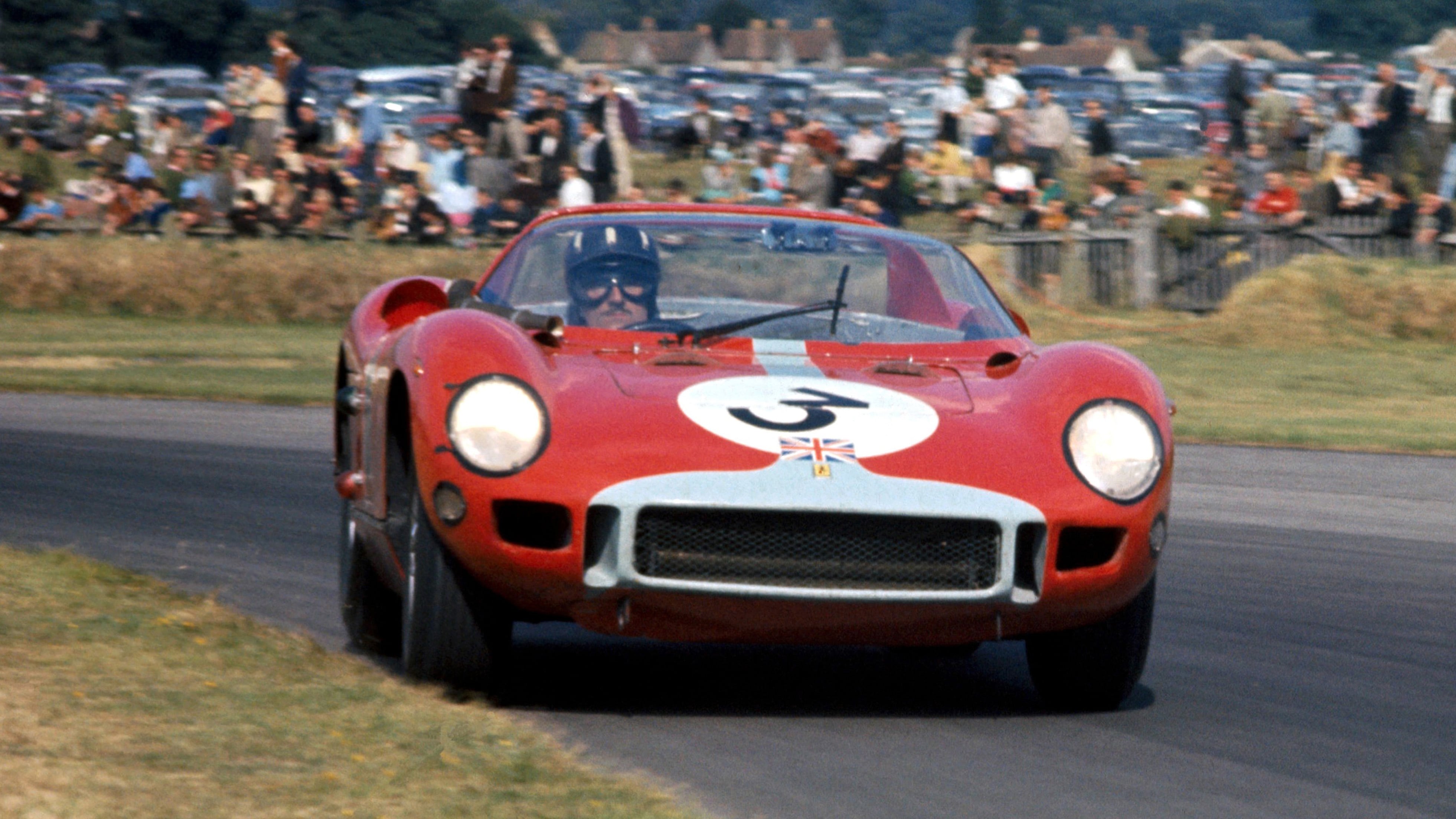 Hill claimed victory at the final Tourist Trophy race at Goodwood Motor Circuit in a Ferrari 330P, August 1964.