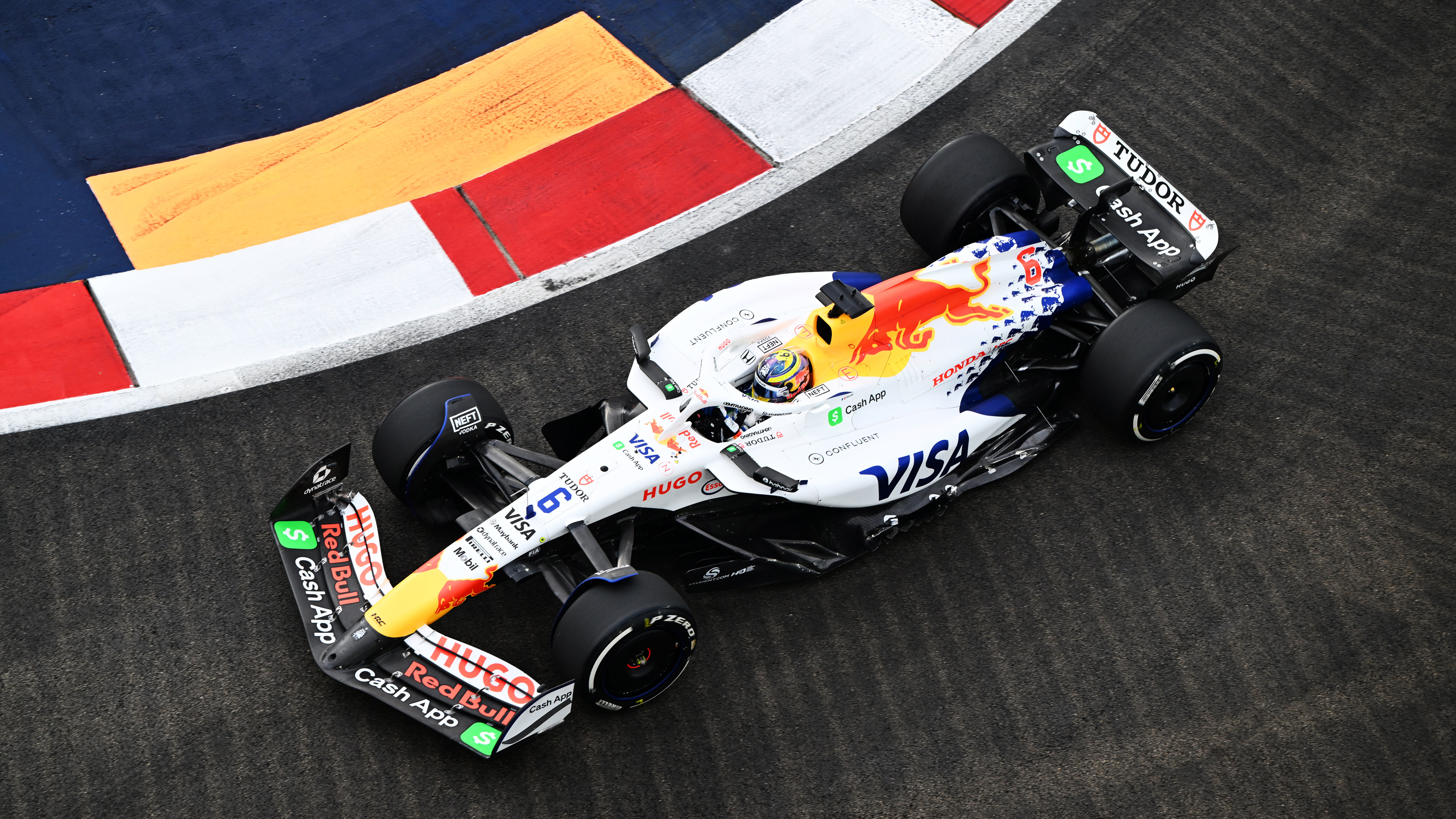 Isack Hadjar, here racing at the Singapore Grand Prix, is currently favourite to join Red Bull in 2026.