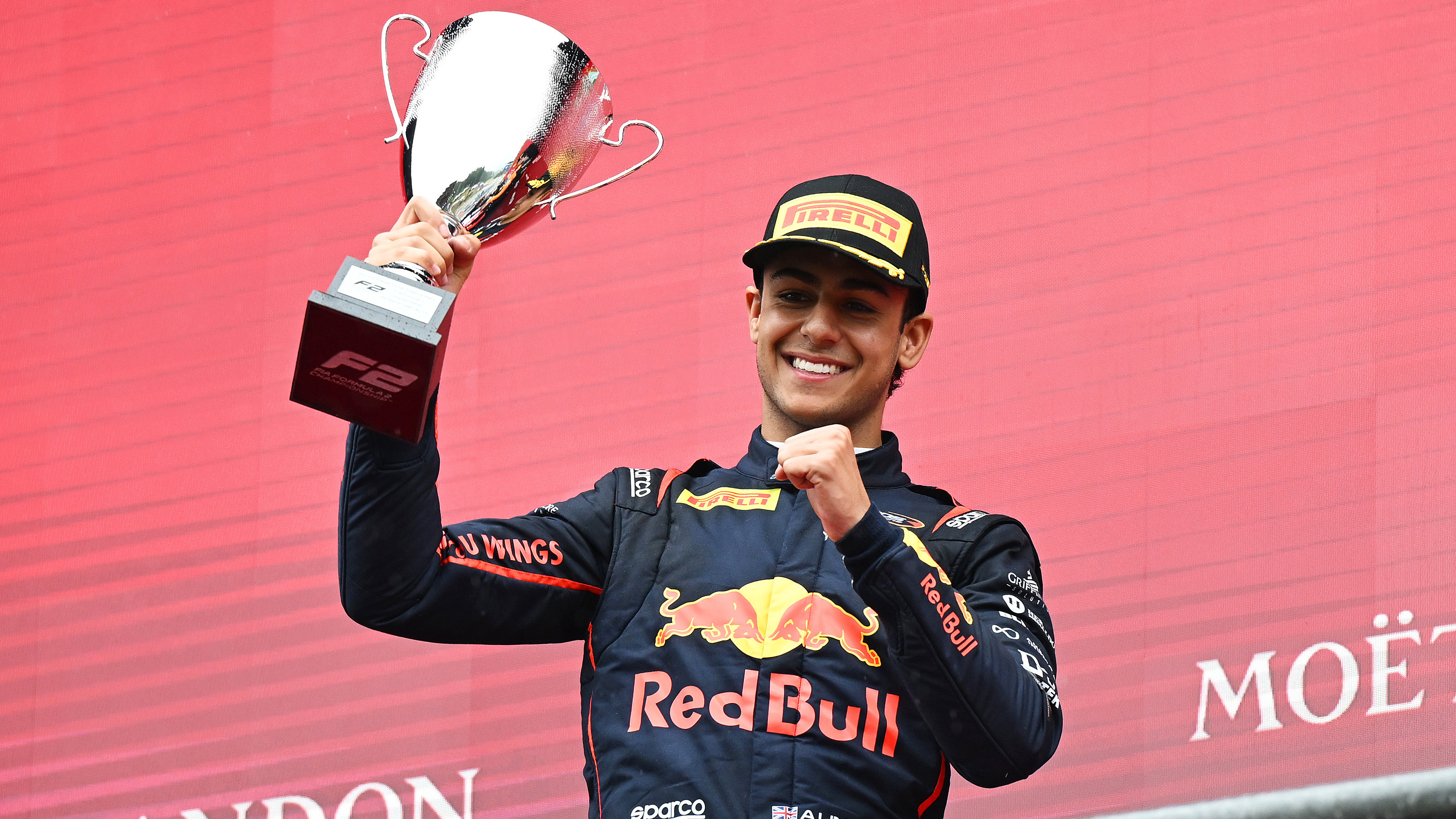 In Formula 2, Arvid Lindblad celebrates a second-place finish at the 2025 Spa-Francorchamps feature race.