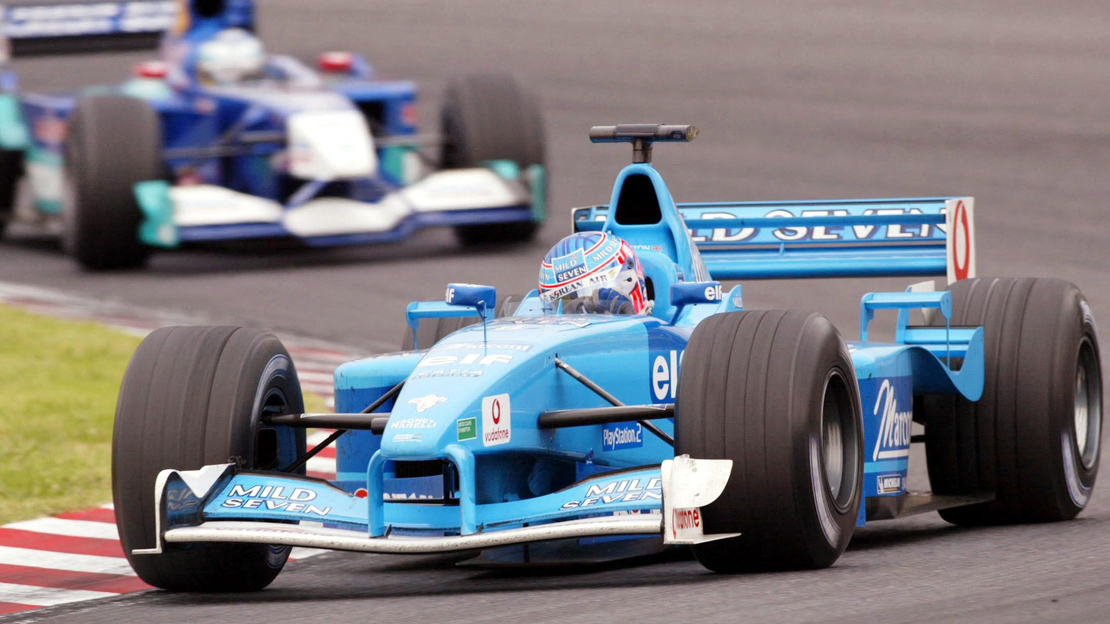 Jenson Button struggled in his first season with Benetton, scoring two points in the 2001 Formula 1 campaign with the B201.