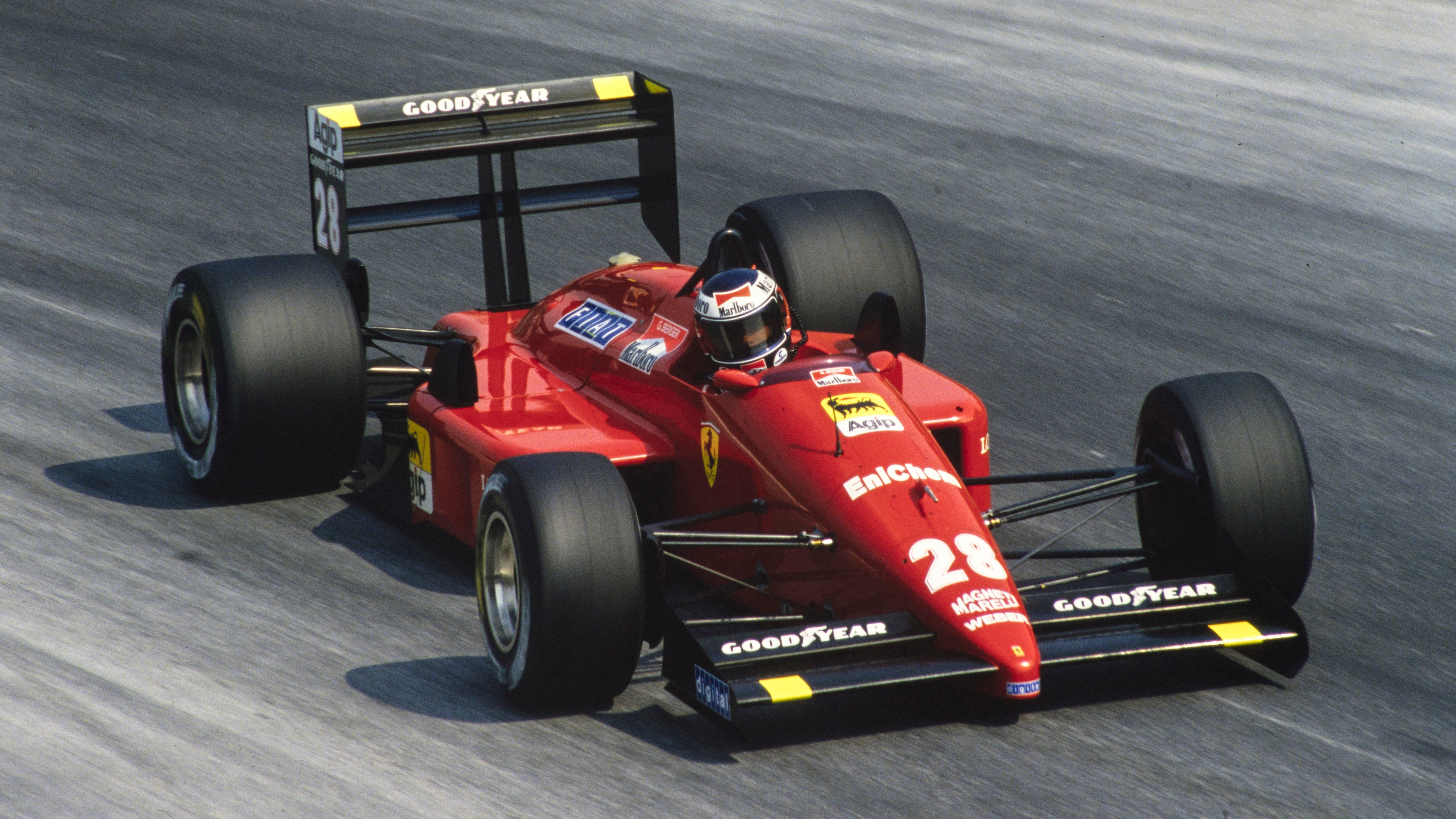 Berger, driving his Ferrari F187/88C, at the Italian Grand Prix at Monza, September 1988. Ferrari took a poignant 1-2 finish at its home race.