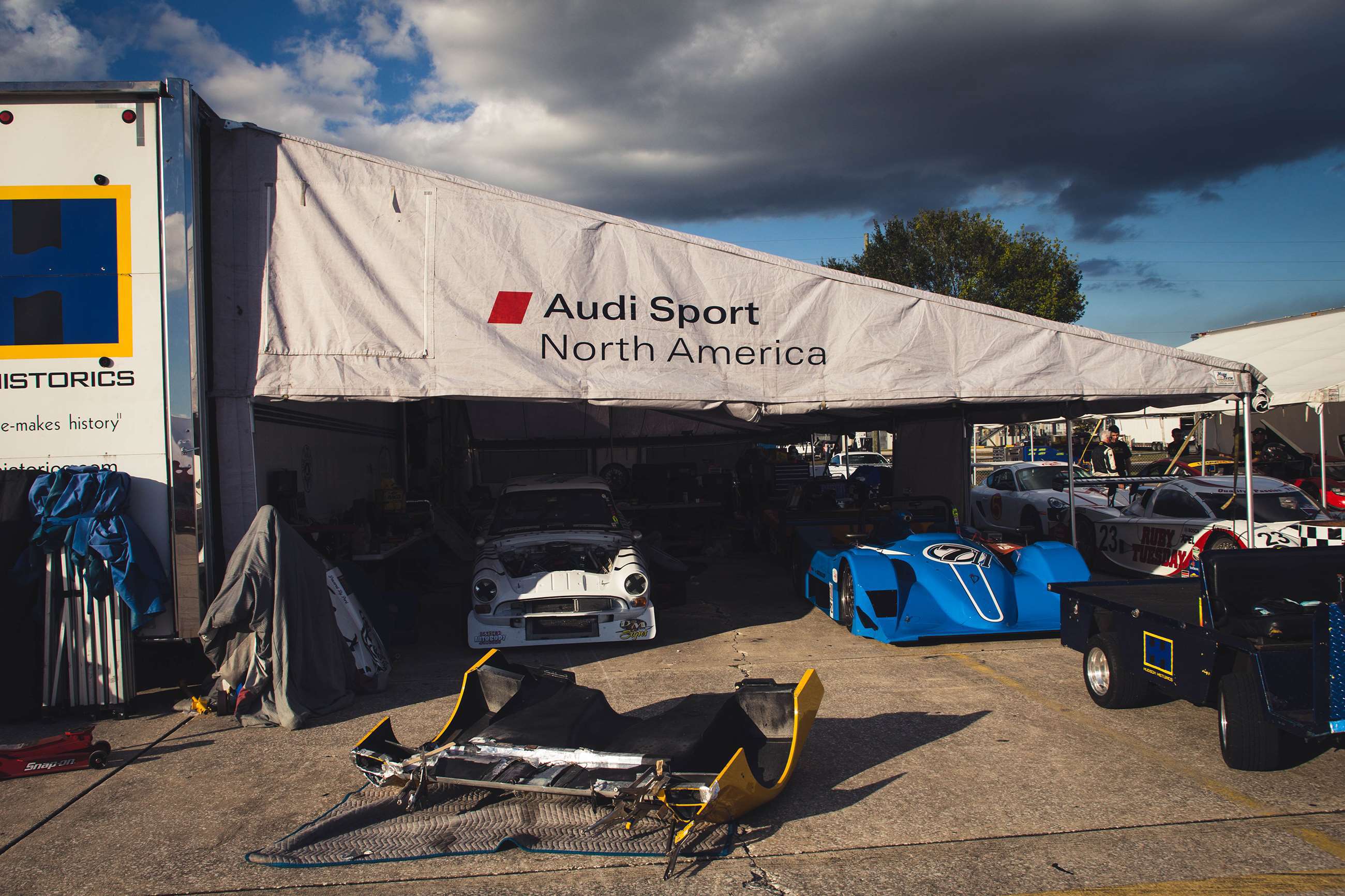 The paddocks at Sebring are a demonstration of US egalitarian motorsport