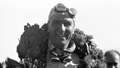 Nino Farina celebrates winning the 1950 British Grand Prix, the first ever F1 race