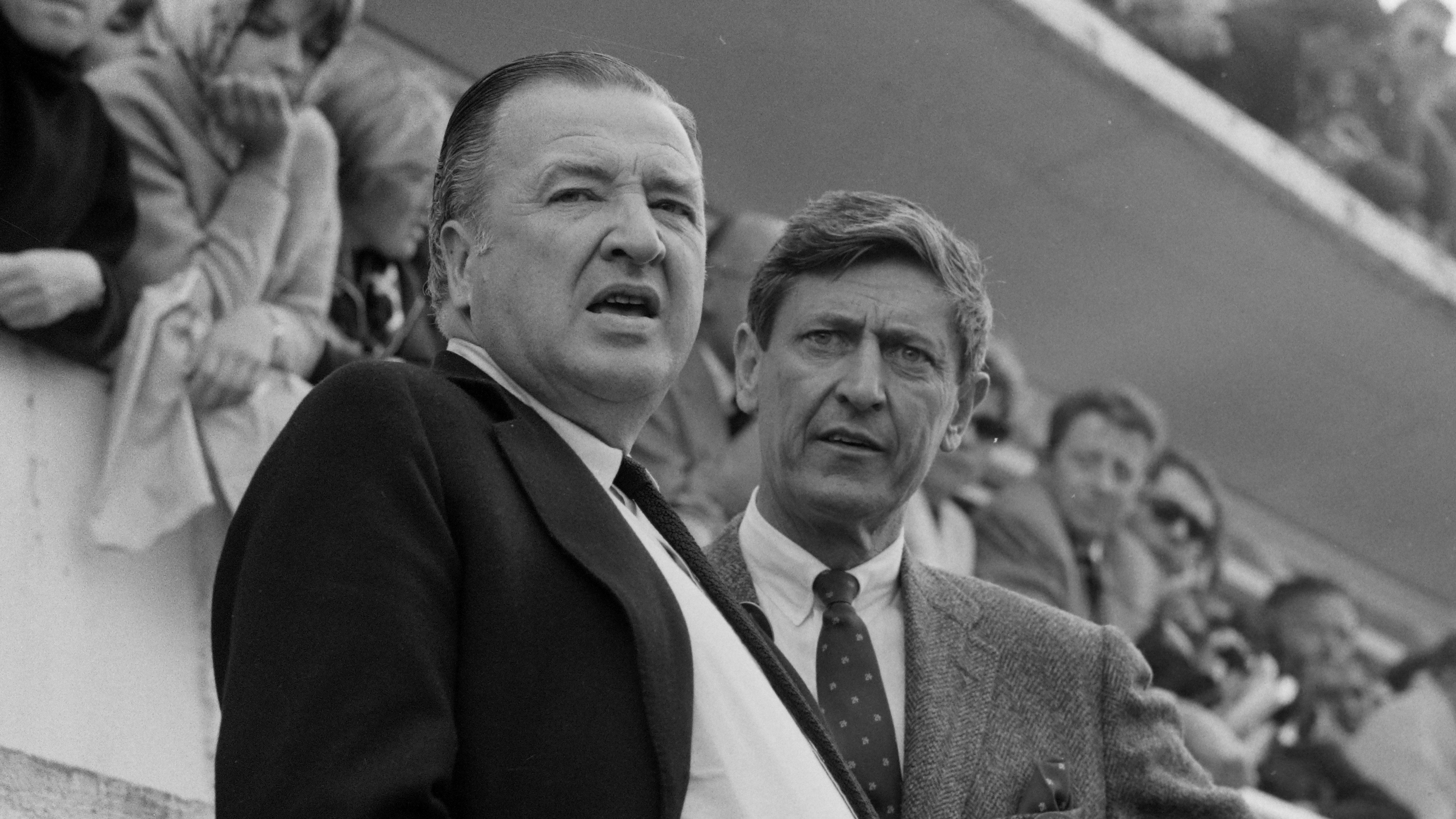 Henry Ford II (left) watches on during the 1966 Le Mans 24 Hours.