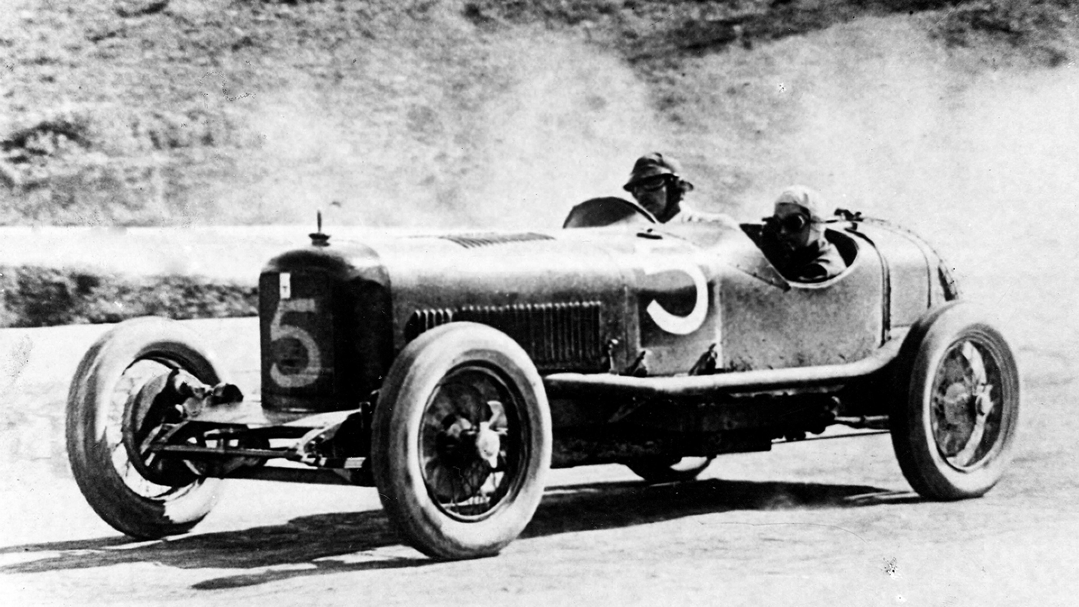 Alfieri Maserati and Guerino Bertocchi drove a Tipo 26 to class victory at the 1926 Targa Florio.