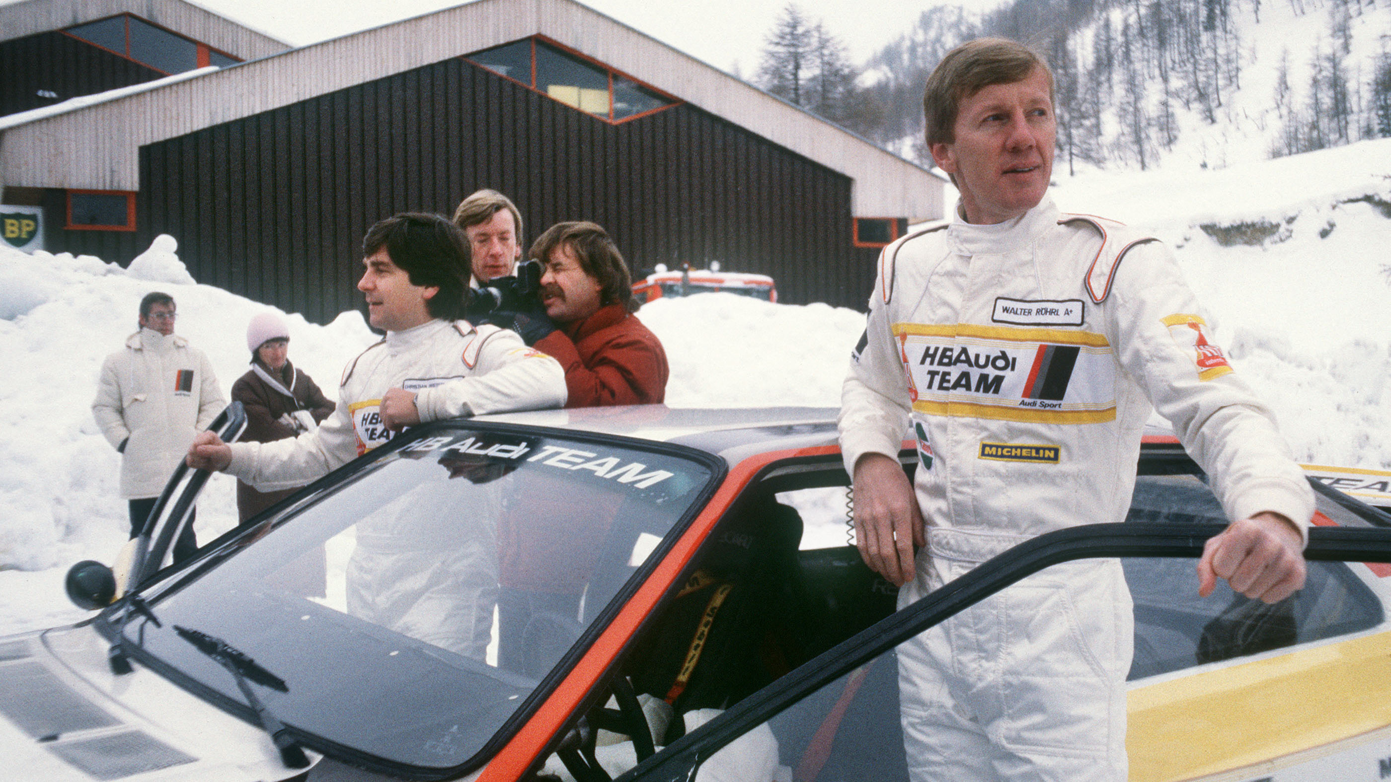 Walter Röhrl and team-mate Christian Geistdorfer ahead of the Monte Carlo Rally, January 1983.