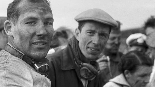 Stirling Moss and John Fitch at the 1955 RAC Tourist Trophy in Dundrod, Northern Ireland on 17th September 17