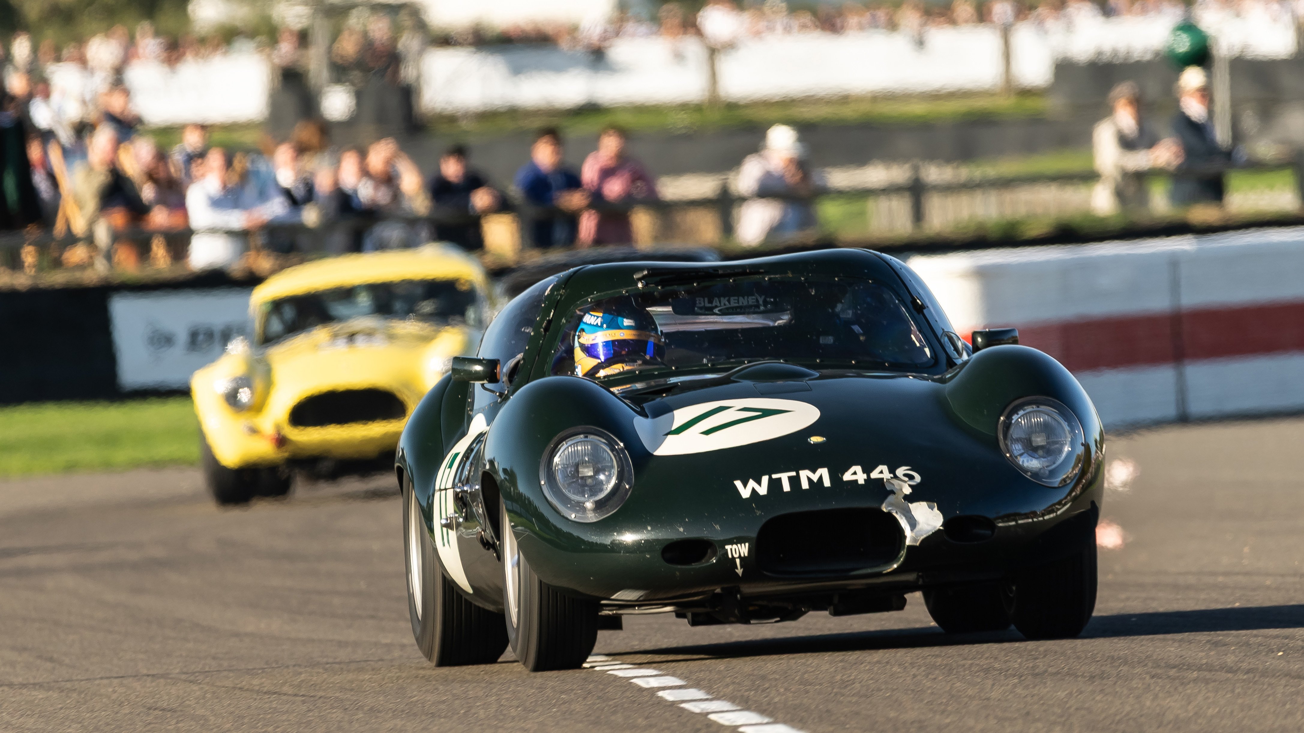 The 1963 Lister-Jaguar Coupe of Johnson and Frederic Wakeman finished third in the 2026 RAC TT Celebration presented by Dunlop.