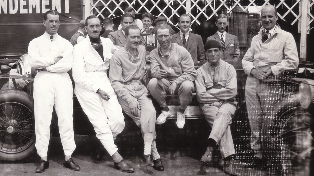 The Bentley Boys gather at the 1927 Le Mans.