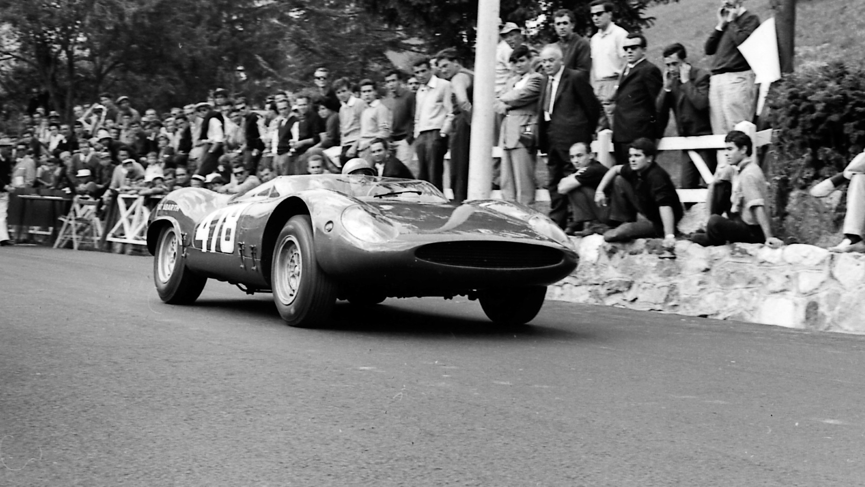 European Mountain Championship hillclimbing - Herrmann in the works Abarth at Cessna-Sestriere 1966.