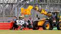 2020 F1 British Grand Prix Daniil Kvyat's AlphaTauri craned away after crashing at Silverstone