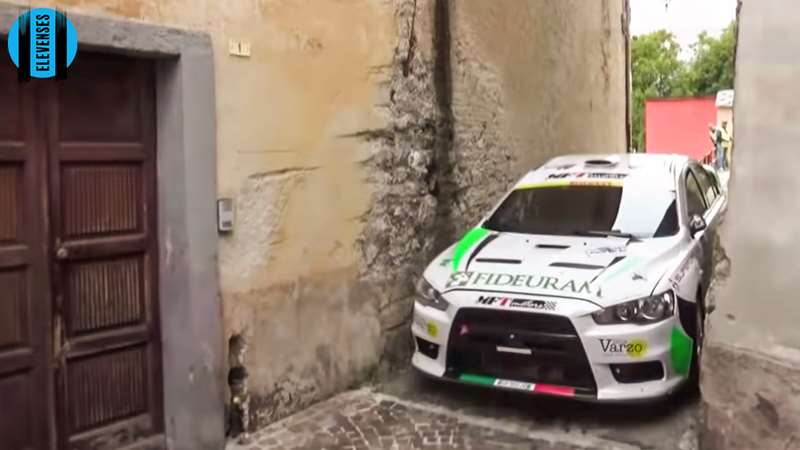Video Watch rally cars squeeze through a tiny gap | GRR