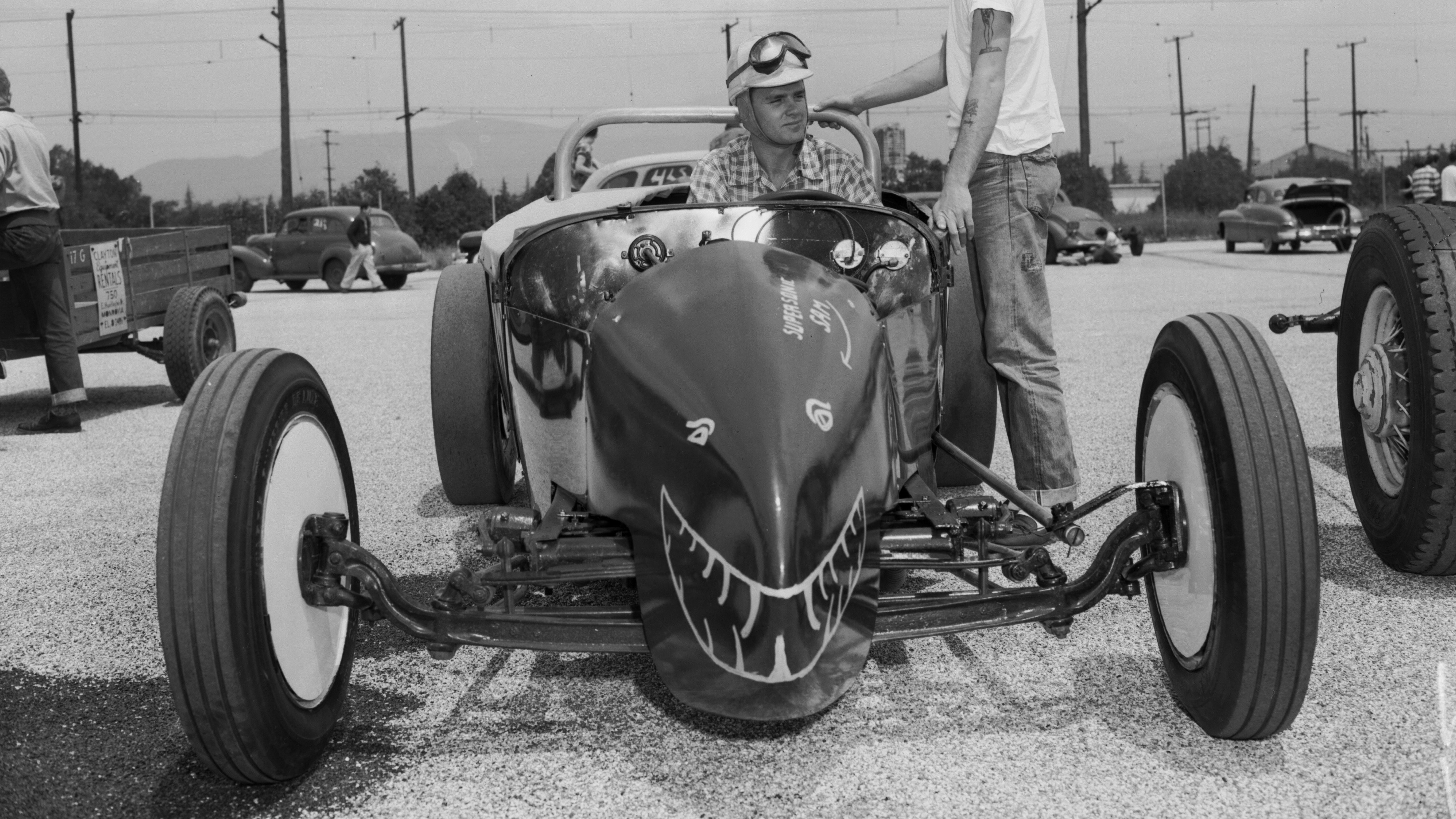 A modified roadster in Pomona, California in 1952.