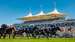 Horses racing at Qatar Goodwood Festival.