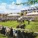 A busy parade ring at the Qatar Goodwood Festival. 