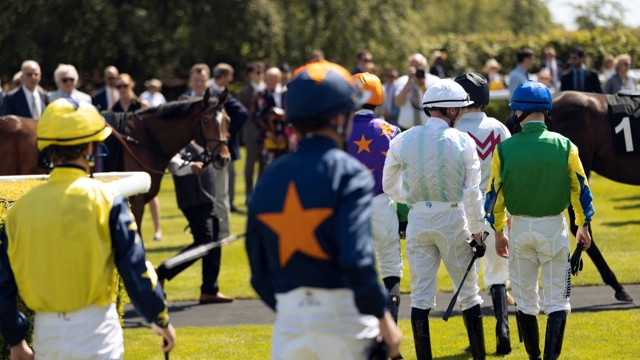 Jockeys entering the Parade Ring at May Festival presented by Fitzdares. Ph. by Sam Stephenson.jpg