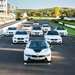 The BMW fleet lined up on the Goodwood Motor Circuit grid. 