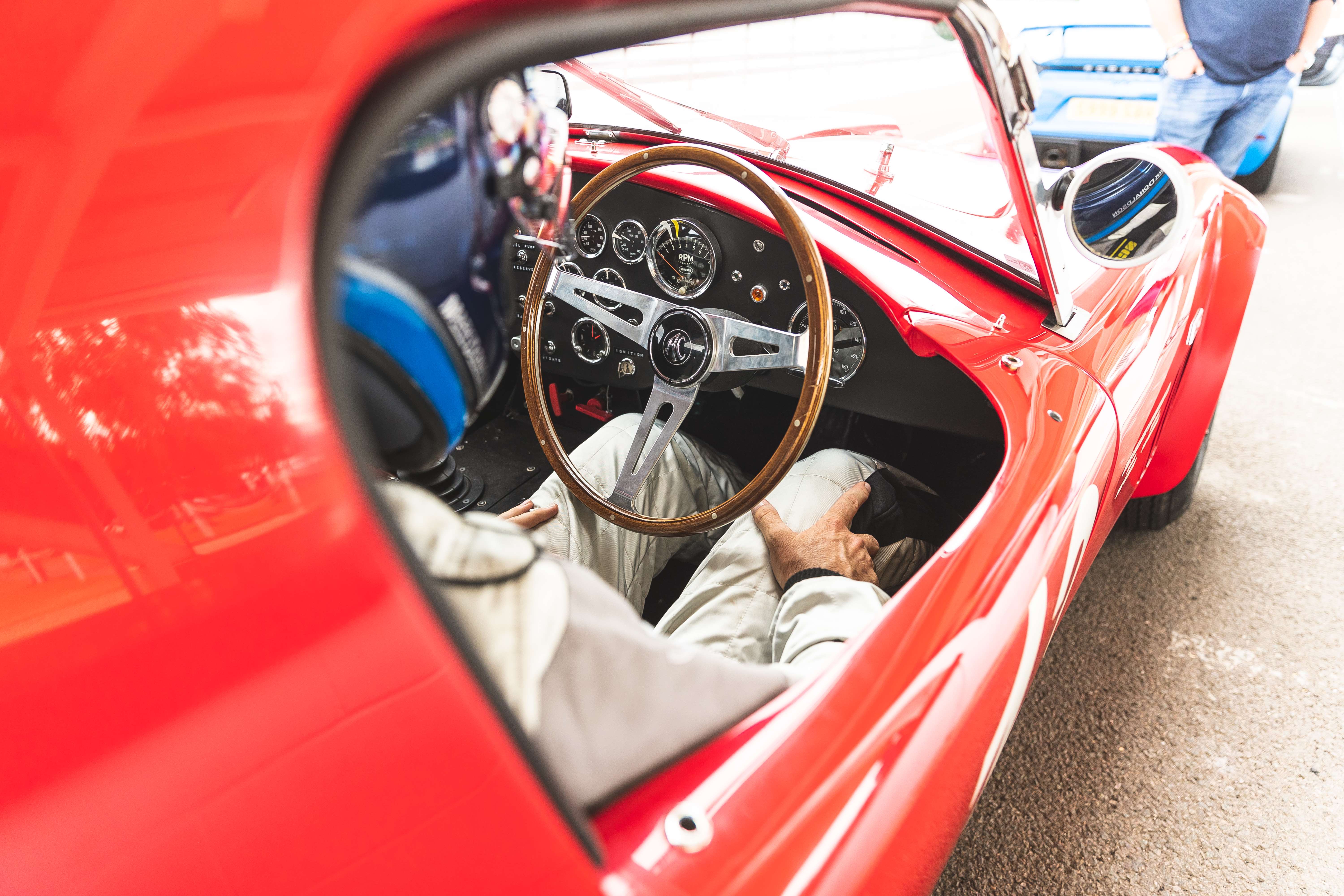 Goodwood Legendary NASCAR driver Jimmie Johnson test drives AC Cobra