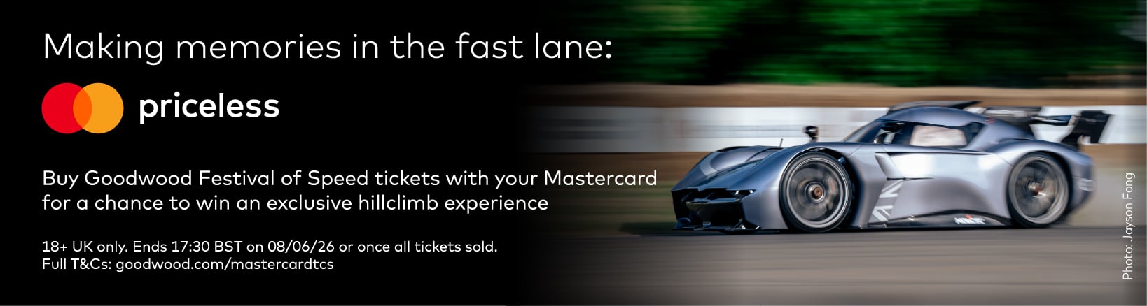 Mastercard ticket compeetition for Festival of Speed