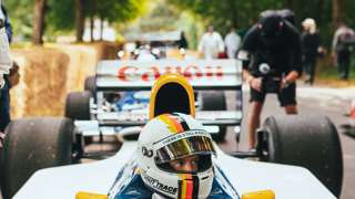 Sebastian Vettel on the Startline at the 2023 Festival of Speed. Ph. by Tom Baigent.