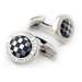 Goodwood Road Racing Company onyx and mother of pearl cufflinks with bar fitting