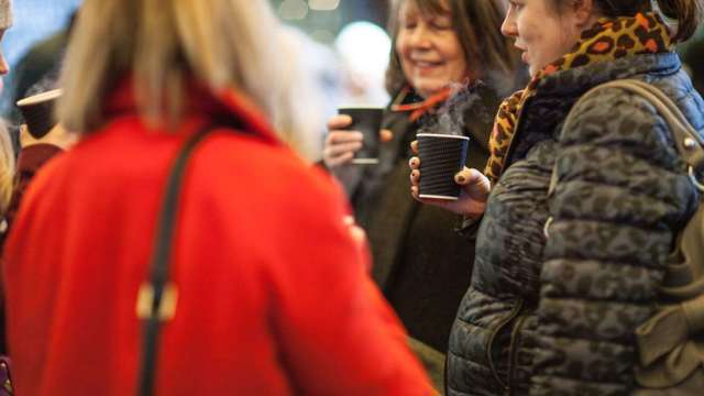 Guests enjoyed mulled wine and carols whilst browsing the Christmas market.